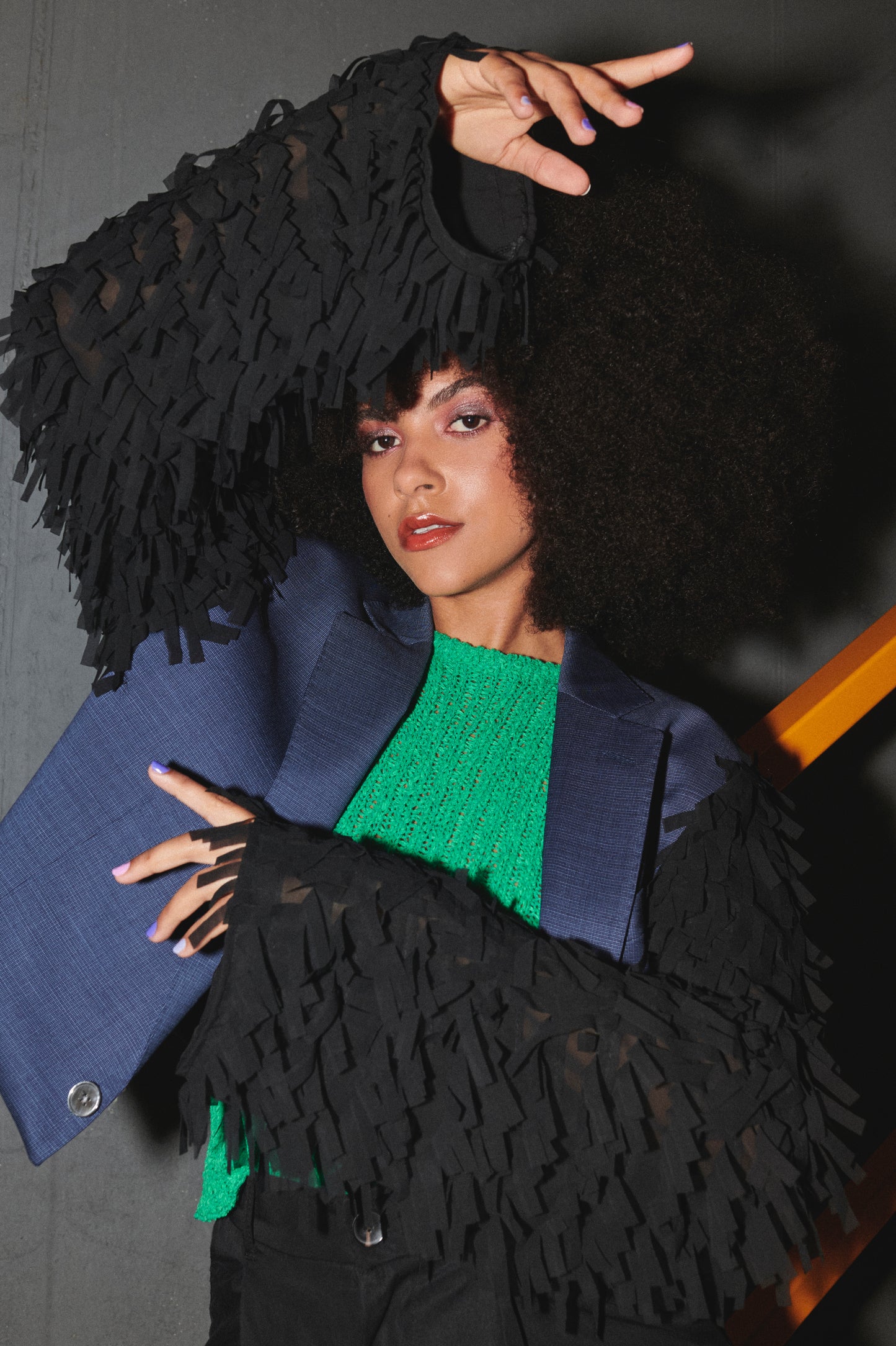 The Long Sleeve Confetti Cropped Blazer